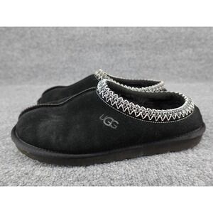 UGG Tasman Slipper Mens 9 Black Good Suede Shearling Lined Clog 5950